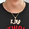 Custom Name Letter Zircon Pendant Necklace 100% Micro Pave CZ Hip Hop Iced Out Tennis Chain Jewelry Dropshipping X0509