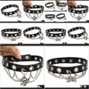 Hangende kettingen Drop levering 2021 Hangers A042 Persoonlijkheid Punk Style Rock Band Sieraden Super cool lederen schedel ketting HEFSD