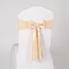 17 couleurs Spandex Chair Sashes Laceup Elastic Couvre Couvre Chair Band avec Silk Bow pour l'événement Party Decoration Decocture Suppli9873761