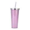 Glitter Sippy Cup Tumbler Çift Duvar Yalıtımlı Plastik Spor Şişe Kupa Pipetler Özelleştirilebilir DIY Hediye Su Tumblers YSJ35