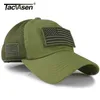 Tacvasen Tactical Camouflage野球帽の男性夏のメッシュの軍隊帽子が建設された米国の旗の帽子帽子帽子Q0911