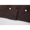 Koreaanse vest trui vrouwen pluche dot spliced ​​retro lange mouw lente knitwear vrouwelijke mode chique losse gebreide tops 210417