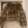 ZADORIN Long Sleeve Faux Fur Coat Women Winter Fashion Thick Warm Coats Outerwear Fake Jacket Plus Size 211220