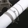 Цепочка ссылок 3pcs/Set Accessories Bohemian Fashion Trend Trend Beaded Beadered Bracelet Set для женщин панк Boho Beach Bangle Jewelry Gift Piverd