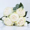 Couronnes De Fleurs Décoratives 30cm Rose Rose Soie Pivoine Artificielle Petit Bouquet Pour Mariage Décor À La Maison Salon Fête Faux Décoration