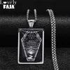 Gothic Coffin Pentagram Sun Stainless Steel Black Glass Silver Color Pendant Necklace MenWomen Jewelry Collier Homme N5185S03 Nec76602872