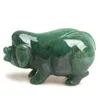 2,36 pouces Hauteur Naturel Vert Aventurine Quartz Cochon Pet Figurines Cristal Guérison Reiki