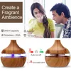 300ml Air Humidifier Aroma Essential Oil Diffuser Ultrasonic Wood Grain Humidificador USB Mini Mist Maker 7 LED Light Car Home 210724