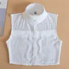 Boogbladen Chiffon Zwart Witte nepcollars voor vrouwen staan ​​vals kraag shirt half blouse tops vrouwelijke afneembare kleding