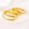 4pcs 24k guldbangle för kvinnor guld dubai brud bröllop etiopiska armband Africa armbangle arabiska smycken guld charm armband Q0717