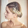 Pearl Yaprak Çiçek Saç Klipler Kadınlar Için Aksesuarları Gelin Düğün Saç Takı Altın Renk Parti Gelin Başlığı Nedime Hediye X0625