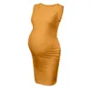 2019 maternity dresses summer Women sexy Sleeveless Bandage Pregnancy Maternity dress for pregnant Solid Sexy Vest Dress Straps Q0713