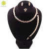 Nigerian Wedding African Costume Jewelry Set African Bridal Wedding Simple Design Necklace Earrings Bracelet Ring Sets H1022