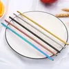 6*241mm Stainless Steel Drinking Straws Reusable Colorful Metal Straw Cleaning Brush for Party Wedding Bar