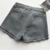 Ly Varey Lin Denim Shorts Kvinnor Tassels High Waist Kort Byxor Casual Fashion 7 Färg Kvinna Slank Svart Vit 210526