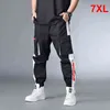 Storleksbyxor Män Jogger Streetwear Casual Cargo Pant Oversize Sweatpants Pocket Patchwork Byxor Plus Storlek 6XL 7XL HX407 G0104