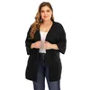 Femmes tricots grande taille Cardigan femmes 2022 automne hiver trois quarts manches pull en tricot avec ceinture femme ample surdimensionné pull veste