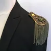 2pcs Lot 2023 Kpop fashion handmade performance accessories women and men clothes Suit epaulet tassel shoulder epaulettes wholesal232F