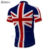 Racing Jackor Classic Retro Storbritannien National Team Pro Cykling Jersey Ximasummer Polyester Mäns Sport Kortärmad Snabbtorkad Andas