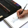 HB 93pcs 스케치 컬러 리드 세트 나무 그림 컬러 연필 아트 키트 전문 문구 학교 학생 그림 예술 용품