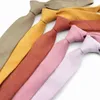 Men's Solid Color Tie Soft Downy Suede Colorful Red Blue Gray Green 7cm Cotton Necktie For Formal Party Wedding Groom Nice Gift Y1229
