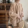 Syiwidii ​​faux pälsrockar och jackor Kvinnor Kanin Fur Wide-Waisted Casual Fall Kläder för Kvinnor Vinter Mode Full Pelt 210417