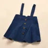 2-8Y Toddler Kid Girls Clothes Set Autumn Spring Flare Sleeve Tops Denim Skirts Overalls Children Costumes Outfits 210515