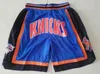Men\\r \\rYork\\rKnicks Finely embroidered basketball shorts,Fine tight embroidered zip-up pocket basketball shorts