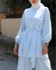 Etnische kleding Abaya Turkije Hijab jurk Aid MUBAREK Two-Pieces Moslim Sets Caftan Kaftans Islam Abayas voor Dames Musulman Ensembles