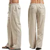 Pościel Spodnie dla mężczyzn Szeroki Spodnie Cargo Lato Oversize Plus Size 5XL Linens Streetwear Spring Harajuku Odzież męska 2021 Y0811