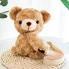 Flickor Lovely Cartoon Plush Smile Bear Cute One Shoulder Diagonal Women Bag Plush Doll Bags Animal Handbag Present 211025