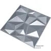 Art3d 50x50cm 3d plast väggpaneler ljudisolerade grå diamantdesign för vardagsrum sovrum TV bakgrund (pack med 12 kakel 32 kvm)