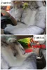 Araba koltuğu kapaklar 5 koltuk uzunluğunda sahte evrensel yapay peluş koruyucu sevimli pembe yastık lffs02 1 set
