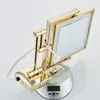 Mirrors Dressing Mirror 8 Inch Two Side 3X /1X Wall Mounted Gold Square LED Folding Brass Makeup Cosmetic Lady Gift