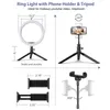 Ring Light USB LED Selfie Brightness With Desktop Tripod Cell Phone Holder For Pography Makeup Live YouTube Videos Flash Heads