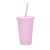 16oz Acrylic Cone Tumbler Double Wall Insulated Water Cup With Lid Straw Colorful For Home Supplier Travel Bottle