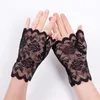 Femmes printemps été Protection solaire mitaines gants conduite en plein air mince UV-preuve solaire dame Sexy maille Floral dentelle gants Y0827