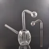 Bruciatore a nafta in vetro portatile Bong Fumatore per pipa ad acqua Recycler Catcher per ceneri Narghilè con foro per carb Downstem Tubi per bruciatore a nafta