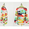 Fashion Colorful Block Letter Print Feminino Women Long Sleeve Blazer Notched Collar Coat Female Loose Outerwear 210416