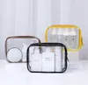 10pcs Cosmetic Bags Women PVC Transparent Waterproof Large Capacity Travel Storage Bag Mix Color