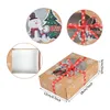 8pcs 크래프트 종이 크리스마스 쿠키 선물 상자 산타 클로스 선물 가방 가정에 대 한 메리 크리스마스 장식 Navidad 새해 210402