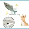 Malzemeler Ev Bahçesi Yumuşak Peluş 3D Şekli Kedi Etkileşimli Hediyeler Balık Catnip Oyuncaklar Yastık Bebeği Simülasyon Evcil Hayvan Damlası için Oyuncak Delim