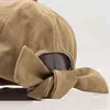 Spring Summer Soft Cotton Round Dome Bandage Bow Foldable Temperament Fishermen Hat Women Fashion Travel Cap Gift G220311