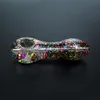 5" Glycerin Glass Smoking Hand Pipes 140g Beautiful Water Bong Tobacco Accessories Dab Rig Art Oil Burner Spoon Gift