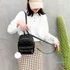 Rucksackstil Mini Black Damen Stein Leder S Für Mädchen Kleine Damen Freizeitspeck mit Hairball Sac Ein Dos Rucksack