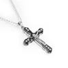 Diamond Pendant Necklace Men's Hip Hop Stainless Steel Cross Necklaces Creative Decorative Gift Supplies