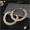 Hie Drop Delivery 2021 Trendy 90mm Big Metal for Women Gold Twisted Round Round Alloy Hoop أقراط الحزب المجوهرات Wqyhz