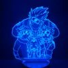Manga LED Light Team 7 Naruto Sasuke Kakashi Sakura Детская спальня 3D Ночное время Атмосферная лампа
