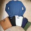 Pulls pour hommes à manches longues haut tendance automne printemps vêtements lettre broderie pull pull manteau pull en cachemire fin pull à col rond épaissir noël