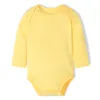 순수한 다채로운 신생아 옷 아기 소년 bodysuit 여자 jprsuit 100 % 코 튼 긴 소매 조기 의류 탑스 셔츠 0 1 2 년 210413